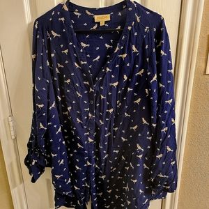 ModCloth Lightweight Bird Blouse